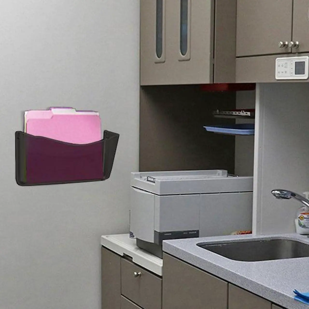 Alt view image 2 of 3 - AZAR DISPLAYS 250035-SMK Dark Gray/Smoke Colored Single Pocket Wall File,