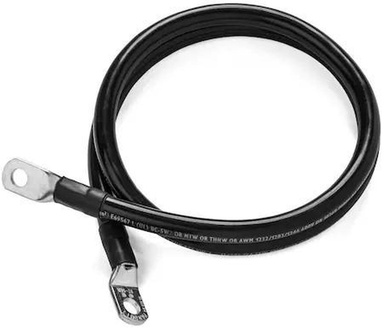Alt view image 3 of 4 - black 10 foot 2/0 awg battery cable by spartan power negative only 10 ft 3/8" ring terminals