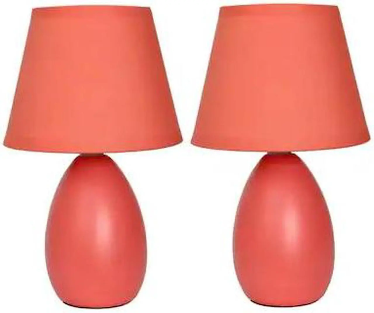Alt view image 3 of 10 - Simple Designs  Mini  Egg Oval Ceramic Table Lamp 2 Pack Set