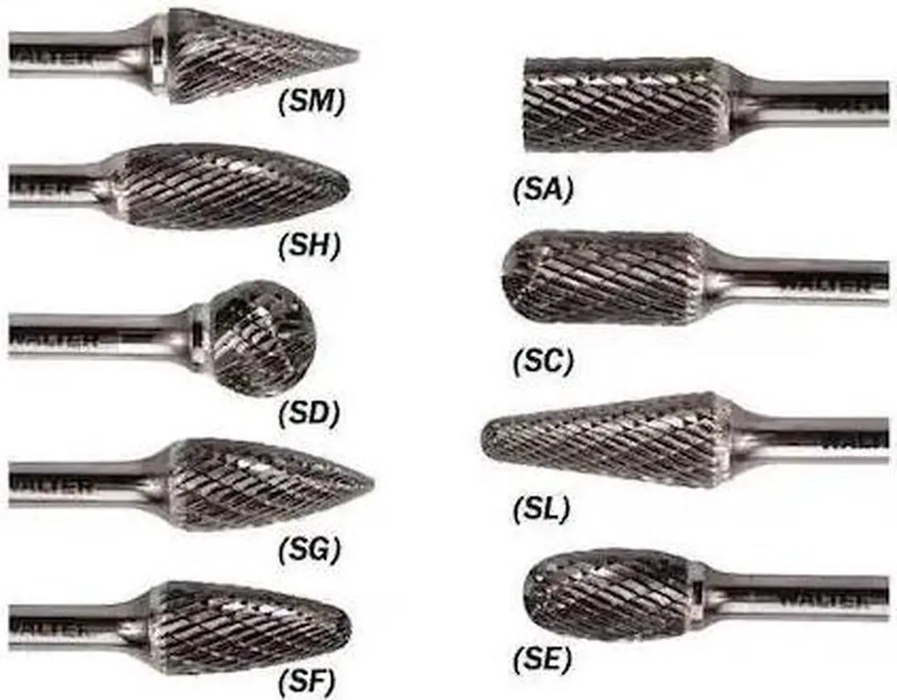 Alt view image 5 of 5 - Walter 01V609 Tungsten Carbide Finishing Bur - 1/4 in. X 7/32 in