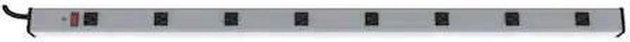 Main image of ZORO SELECT 3W211 Outlet Strip, 8 5-15R, 5-15P, 6 ft., Gray