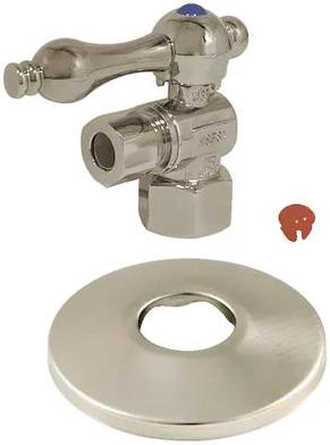 Main image of KINGSTON BRASS CC43108K CC43108K Qrtr Turn Valve W/Flange (1/2" FIP X 3/8" OD