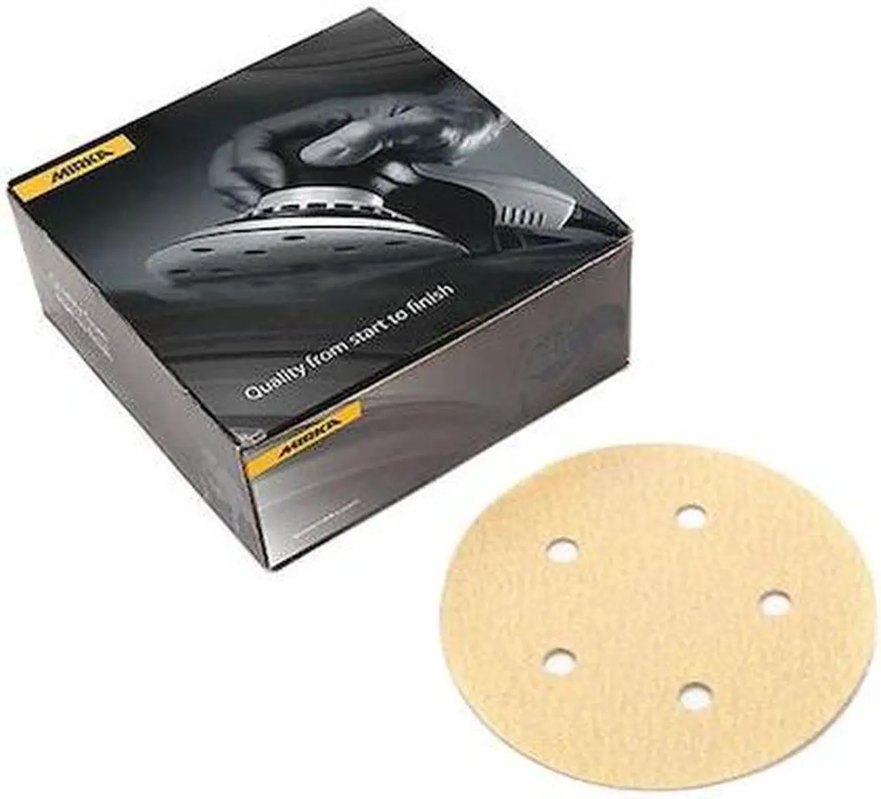 Alt view image 2 of 2 - Mirka 23-321-120 5" 5-Hole 120 Grit Dustless Adhesive Sanding Discs - 100 Pack