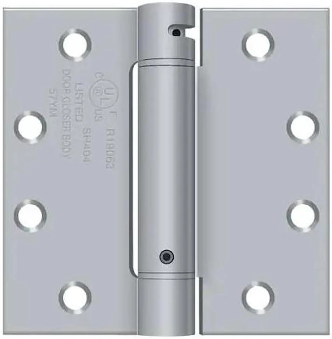 Alt view image 2 of 2 - 4.5 in. x 4.5 in. Single Action Steel Spring Hinge (Brushed Chrome)