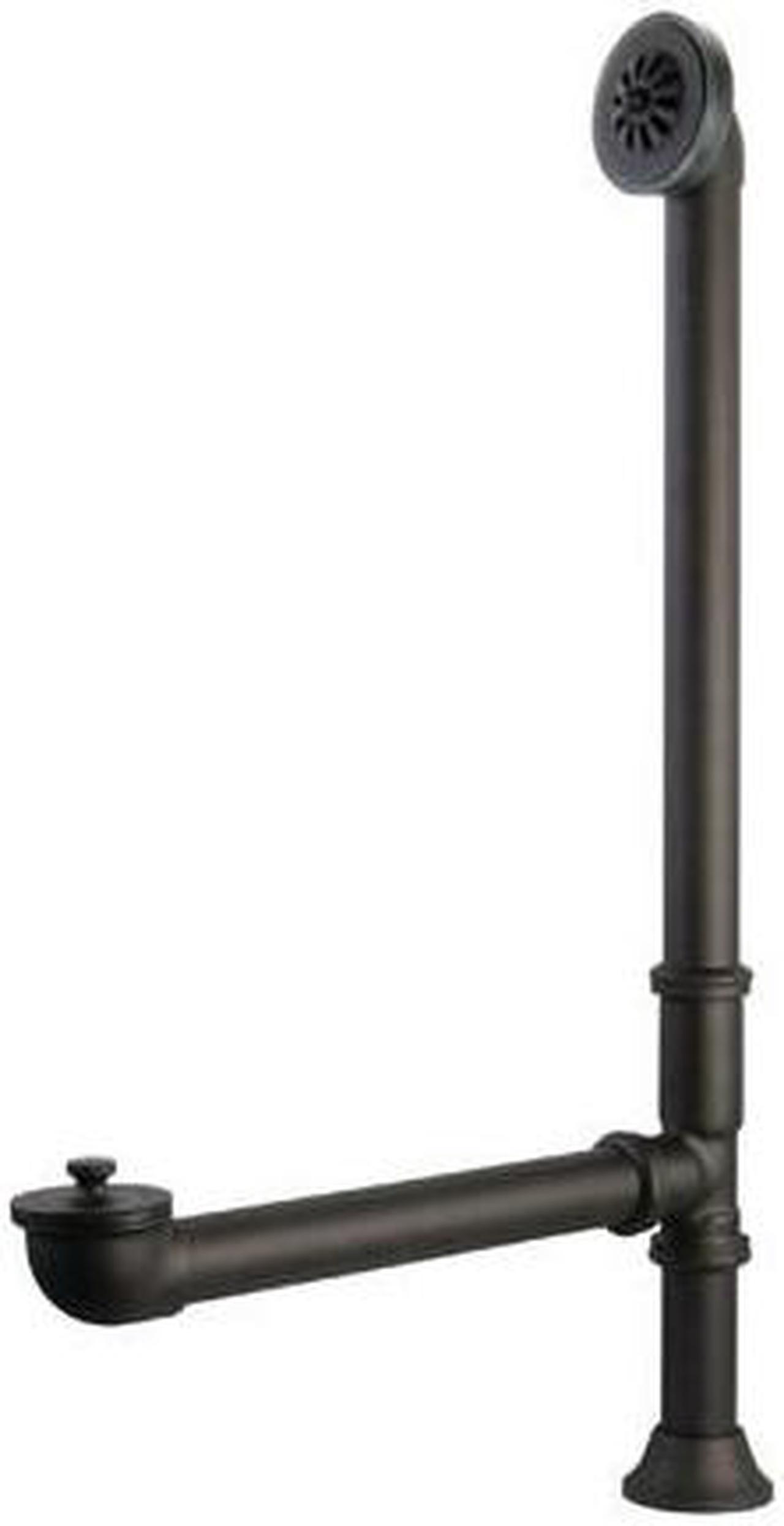 Alt view image 2 of 4 - Kingston Brass CC208 Vintage Exposed Brass Clawfoot Tub Drain with 27" Max Heigh, Oil Rubbed Bronze