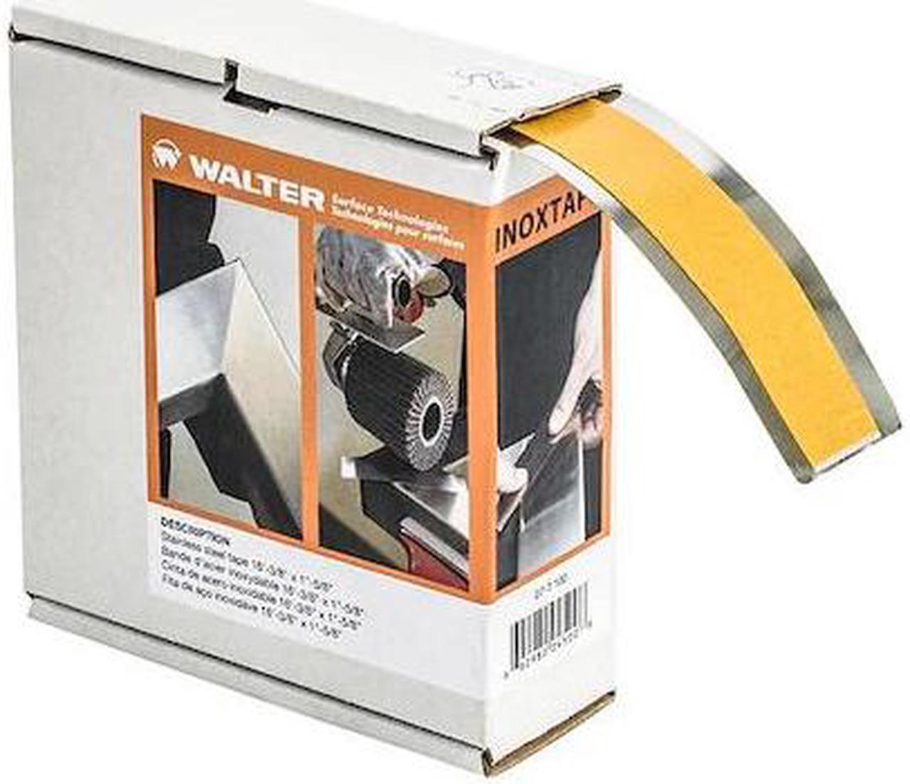 Alt view image 2 of 2 - Walter Surface Technologies07T100 Stainless Steel Tape w/Adhesive Abrasive Strip