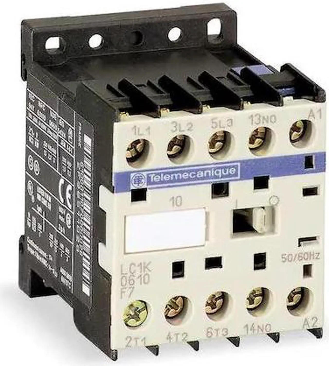 Alt view image 2 of 3 - SCHNEIDER ELECTRIC LC1K0610U7 Miniature IEC Magnetic Contactor, 3 Poles, 240 V