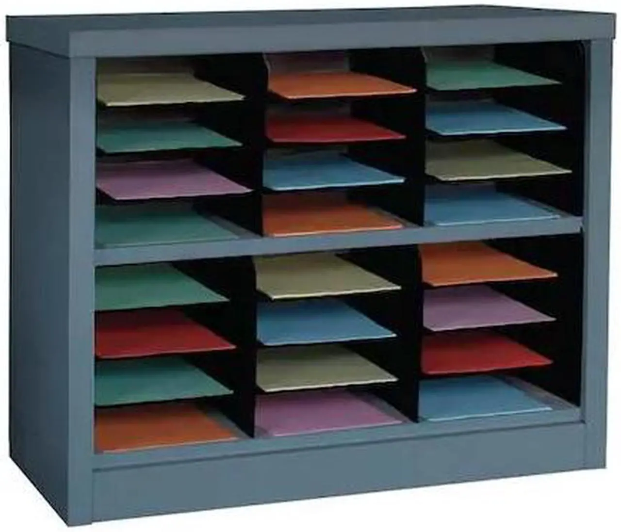 Main image of ZORO SELECT 5CRY0 Horizontal Literature Organizer 24 Compartments, Gray