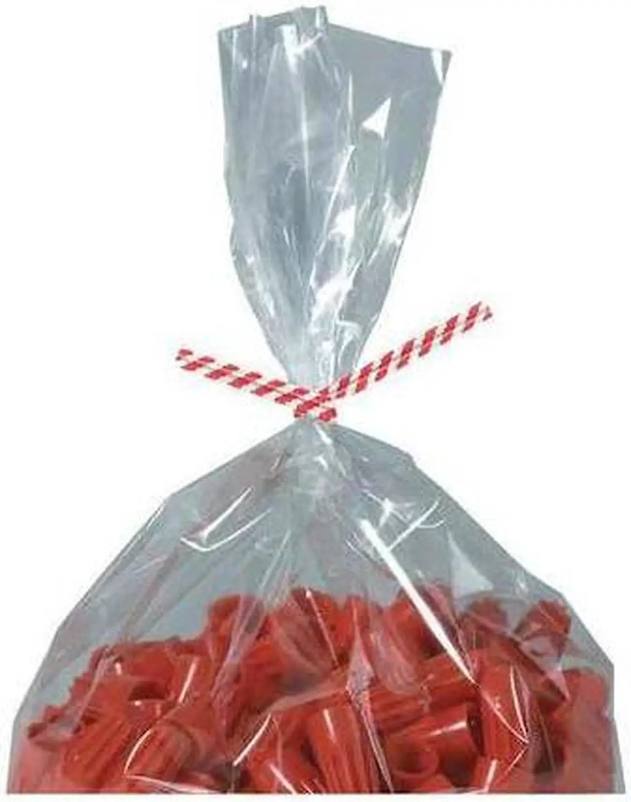 Main image of PARTNERS BRAND PBT5CS Paper Twist Ties, 5" x 5/32", Red/White, PK2000