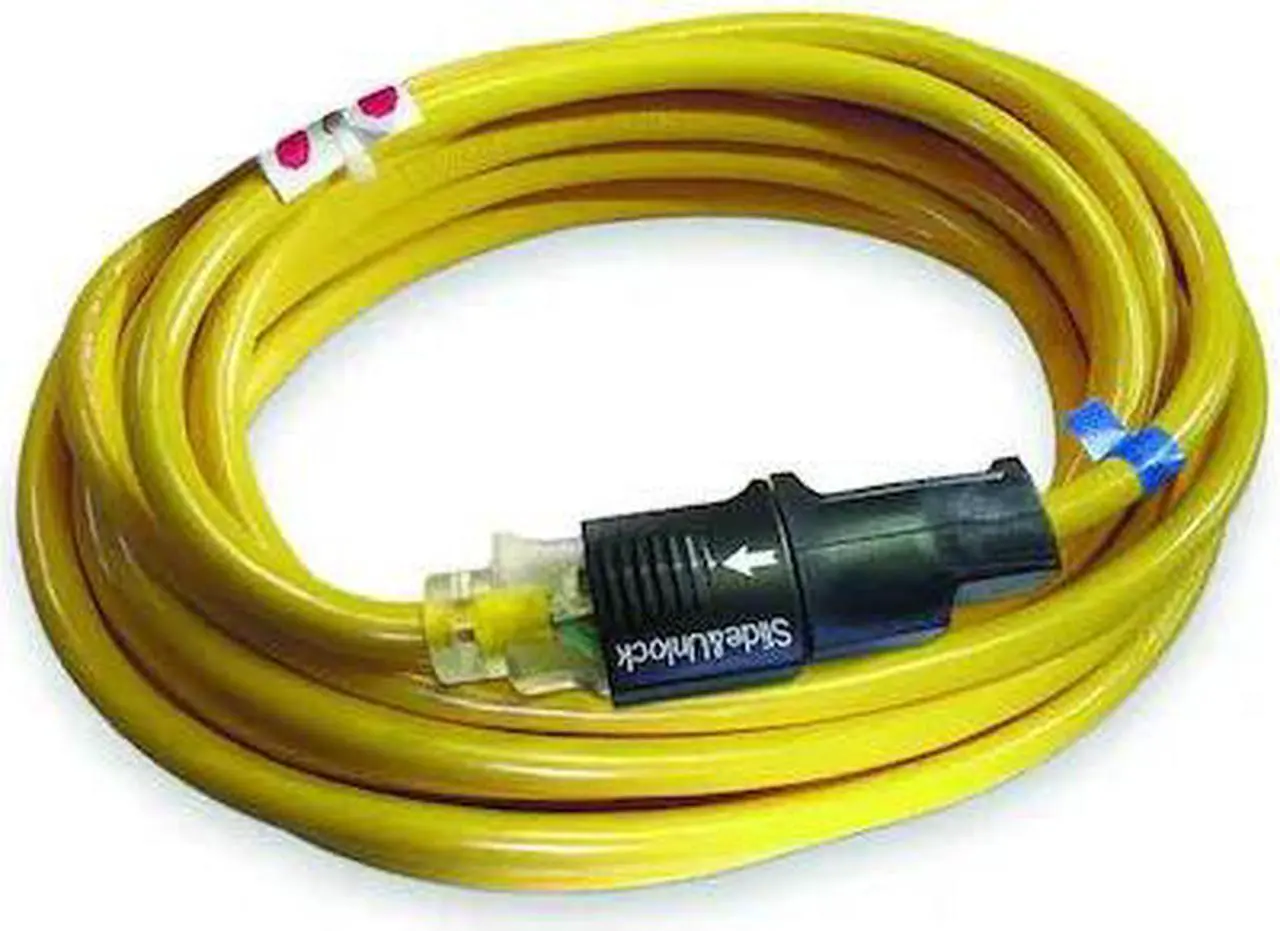 Main image of ZORO SELECT 4FZY6 SJTOW Locking Extension Cord, 14 AWG 1 Outlet, 5-15R, Yellow,