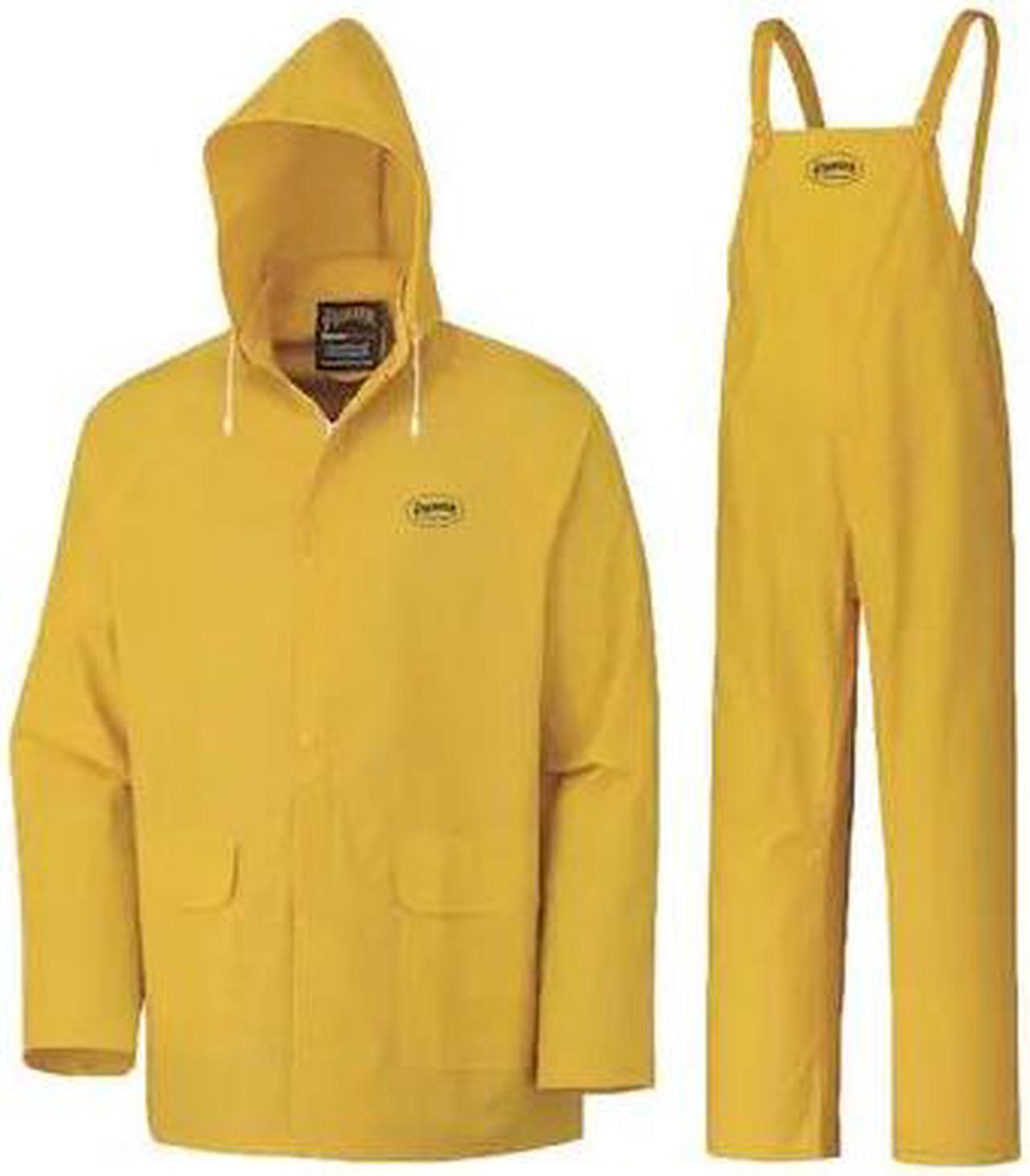 Alt view image 2 of 3 - PIONEER V3010460U-S PVC Rainsuit,Yellow,Small, Polyester|PVC, 0.35 mm Thick,