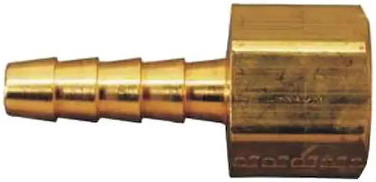 Main image of ZORO SELECT 6AFN1 Hose Barb,3/8 In Barb,3/8 In FNPT,Brass