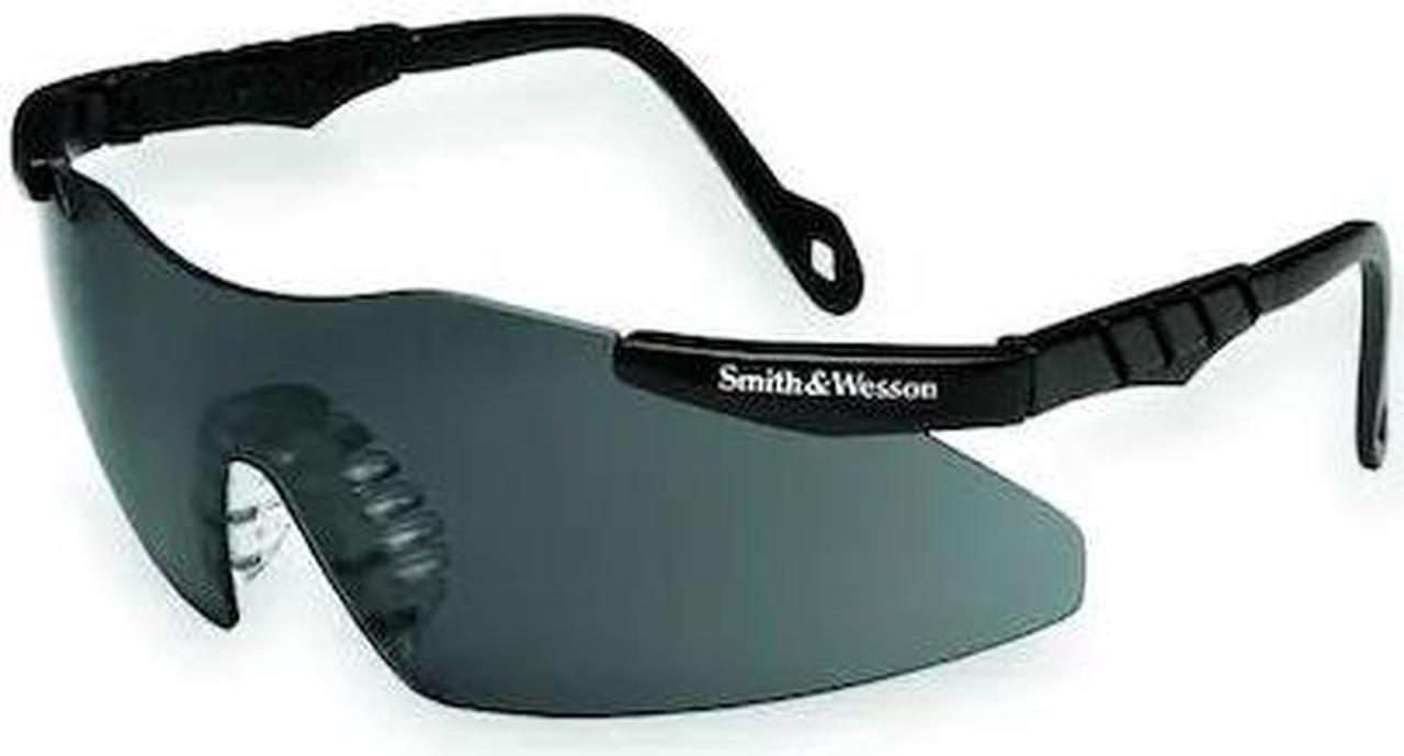 Alt view image 6 of 14 - Magnum 3G Safety Eyewear, Smoke Polycarb Anti-Scratch Lenses, Black Ny