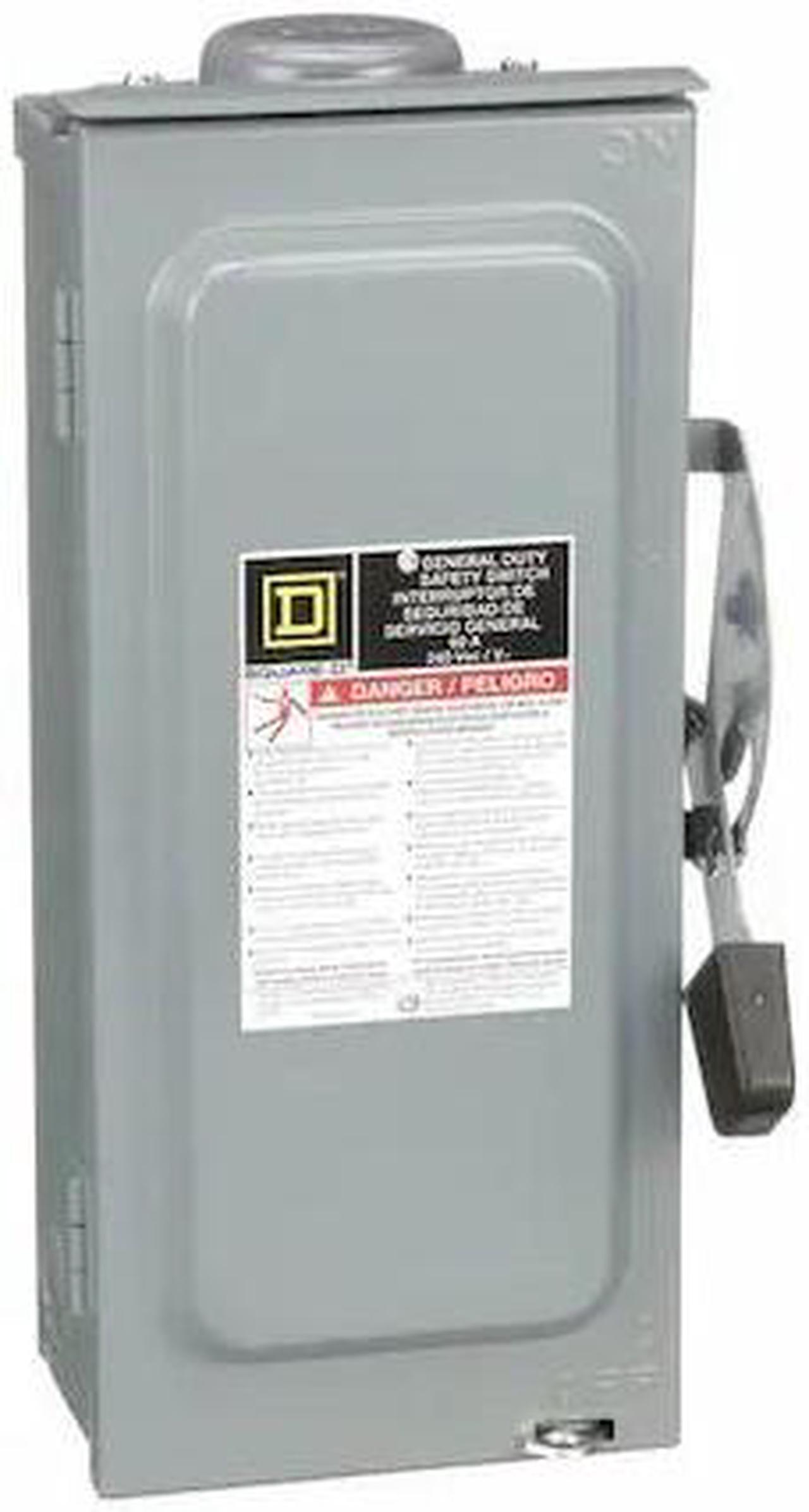Main image of SQUARE D D322NRB Fusible Safety Switch, General Duty, 240V AC, 3PST, 60 A, NEMA