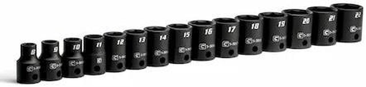 Main image of CAPRI TOOLS CP53000-15MS 3/8 in Drive Shallow Impact Socket Set, Metric, 15 pcs