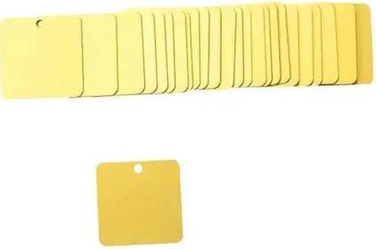 Main image of BRADY 87627 Blk Tag,1-1/2 x 1-1/2 In,Yel,Al,Sq,PK25