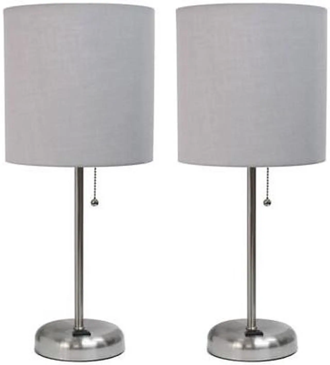 Alt view image 7 of 16 - LimeLights Stick Lamp with Charging Outlet and Fabric Shade Two Pack Set