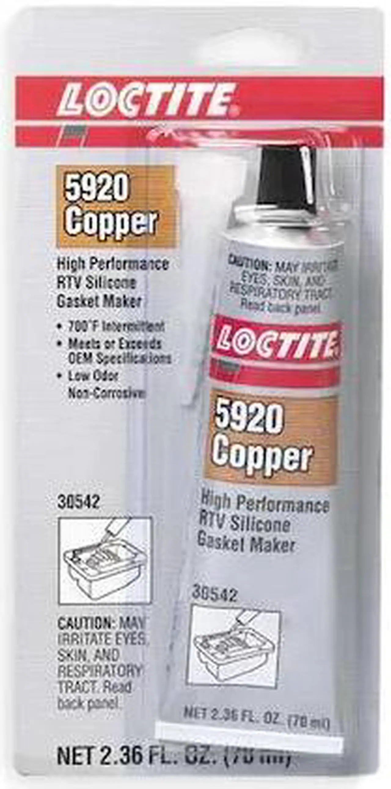 Alt view image 2 of 2 - LOCTITE 198818 Oil-Resistant, Noncorrosive RTV Gasket Maker, 70 mL, Copper,