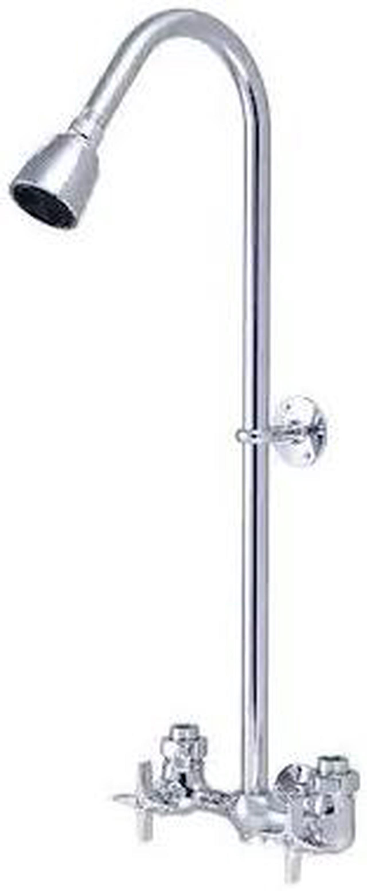 Alt view image 3 of 3 - Exposed Shower Set 6" Centers, Two Handles - Central Brass