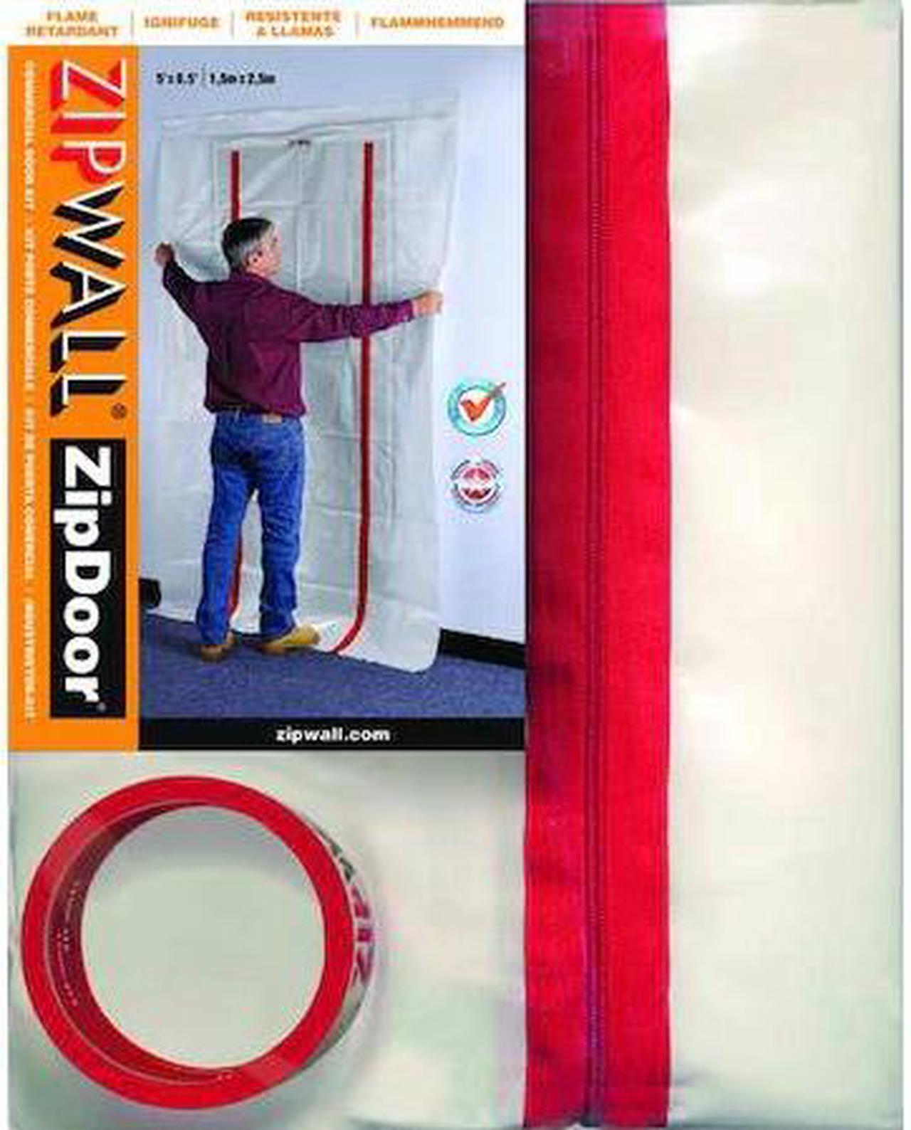 Alt view image 2 of 5 - Dust Barrier Door,Clear,5 Ft x 8-1/2 Ft ZIPWALL ZDC