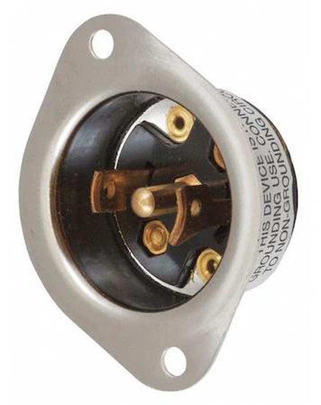 Alt view image 2 of 2 - HUBBELL WIRING DEVICE-KELLEMS HBL7486 15A Midget Inlet Locking Receptacle 3P 3W
