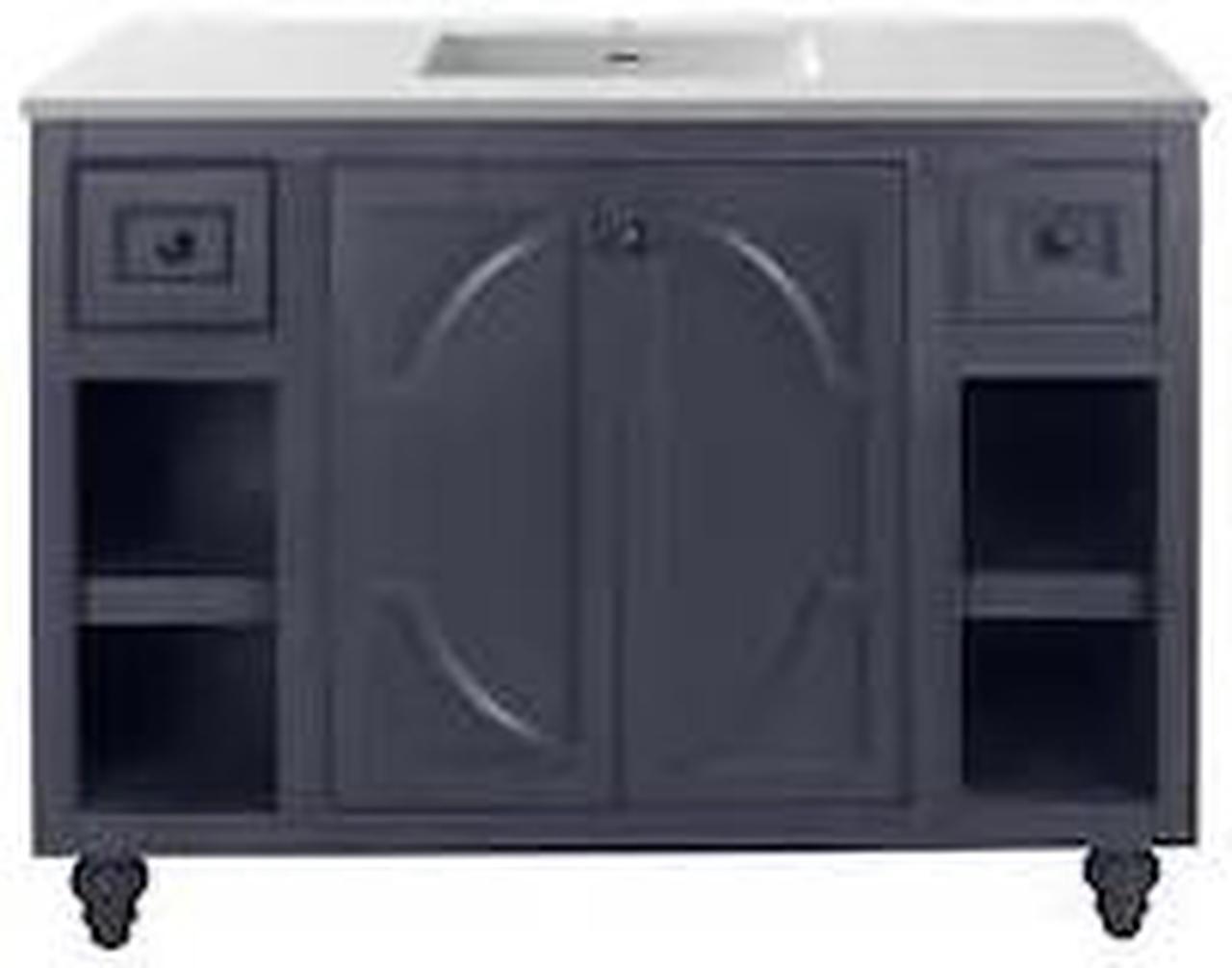 Alt view image 4 of 10 - Odyssey - 48 - Maple Grey Cabinet + Matte White VIVA Stone Solid Surface Countertop