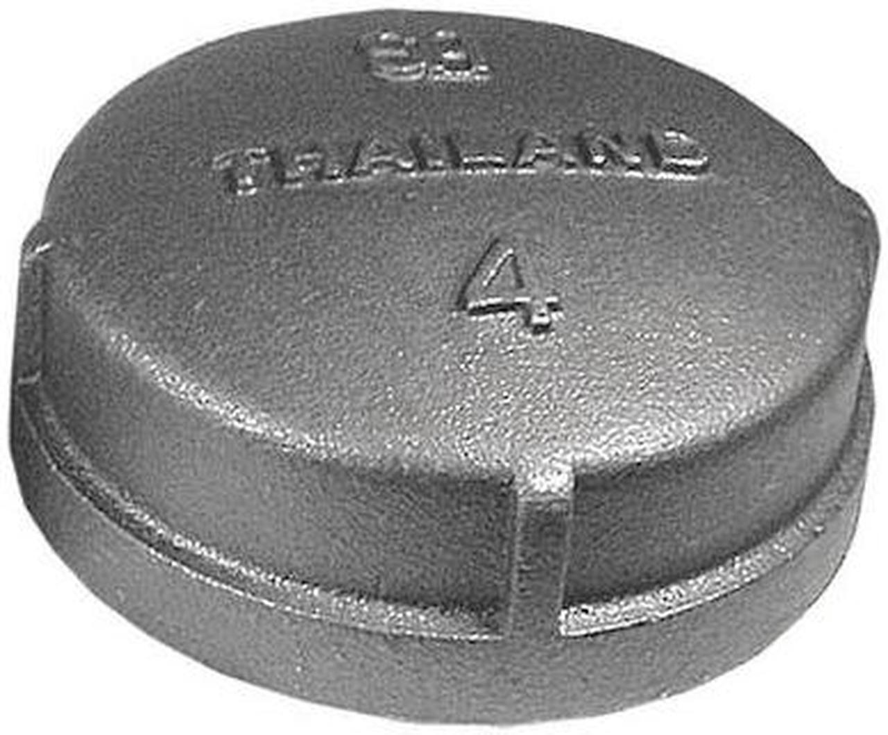 Main image of ZORO SELECT 2WU81 Cap Cap, 4" Pipe, FNPT, Malleable Iron, 150