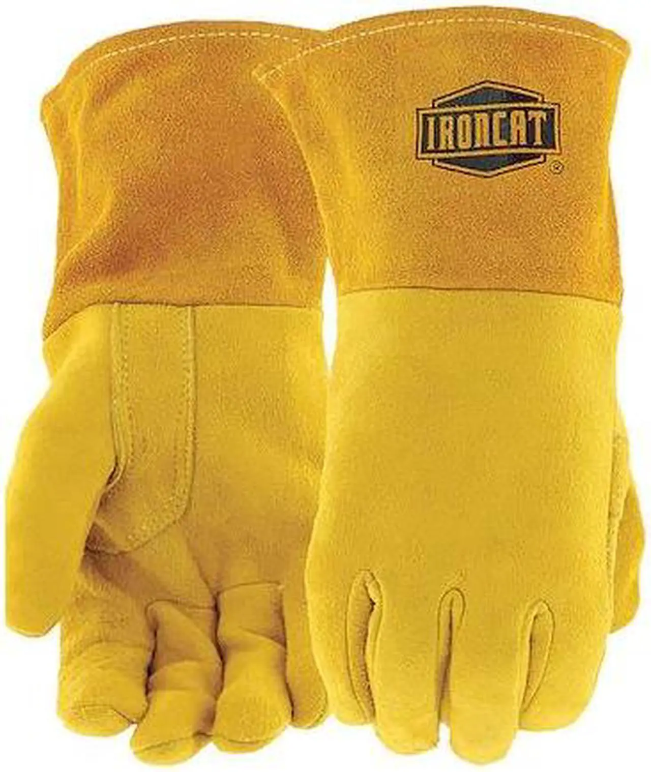 Alt view image 2 of 2 - IRONCAT 6030/L Welding Gloves, Gauntlet Cuff, Straight Thumb, A Cowhide, L, 1 PR