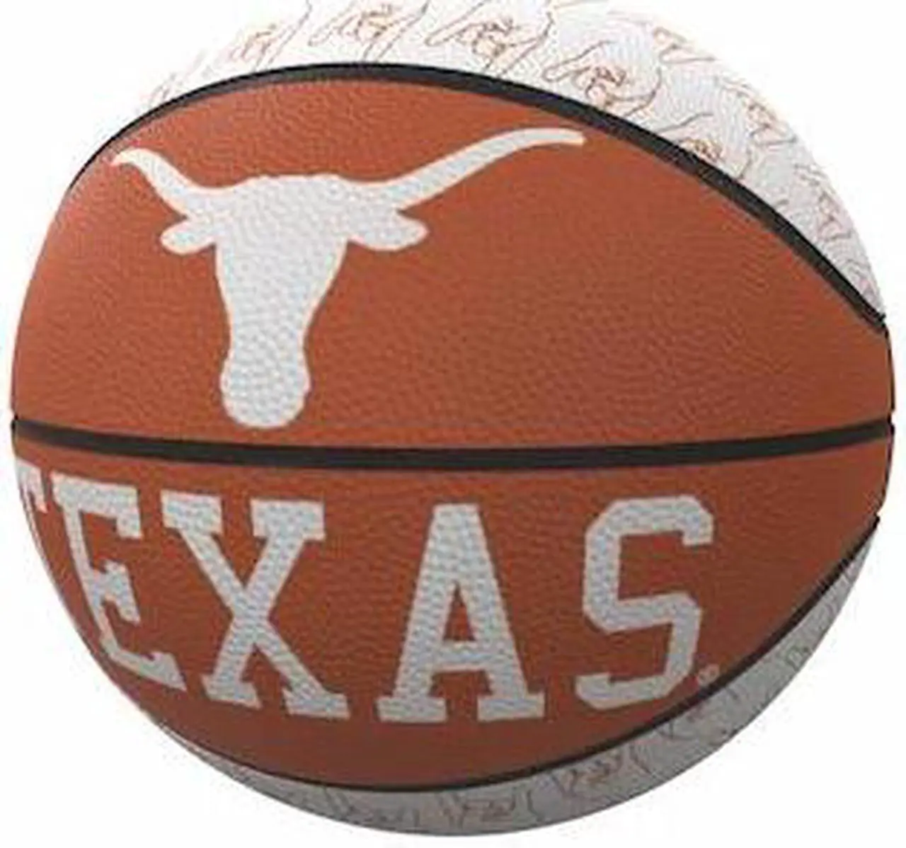Alt view image 2 of 2 - Logo Brands 218-91MR-1 Texas Repeating Logo Mini-Size Rubber Basketball