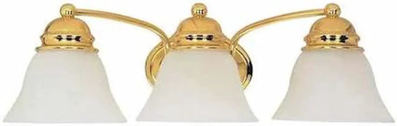Main image of NUVO 60-350 Empire 3 Light 21 in. Vanity Alabaster Glass Bell Shades Pol