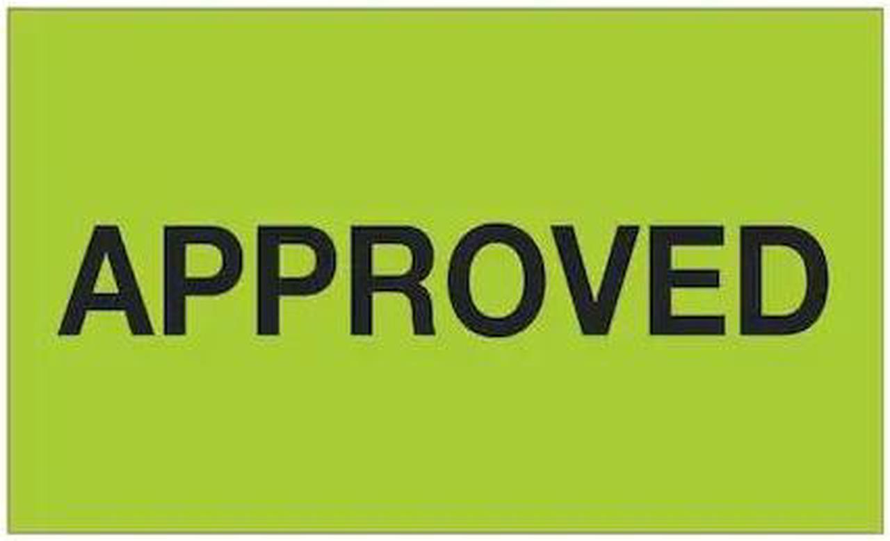 Main image of TAPE LOGIC DL1154 Tape Logic® Labels, "Approved", 3" x 5", Fluorescent Green,