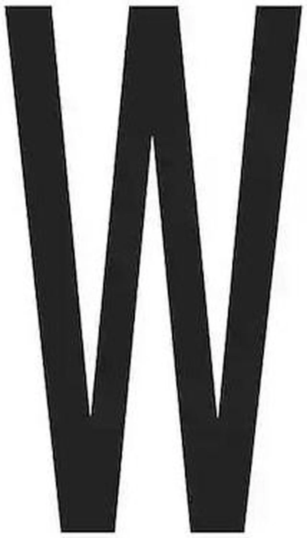 Main image of PARTNERS BRAND DL9310W Vinyl Warehouse Letter Labels, "W", 3 1/2", Black/White,