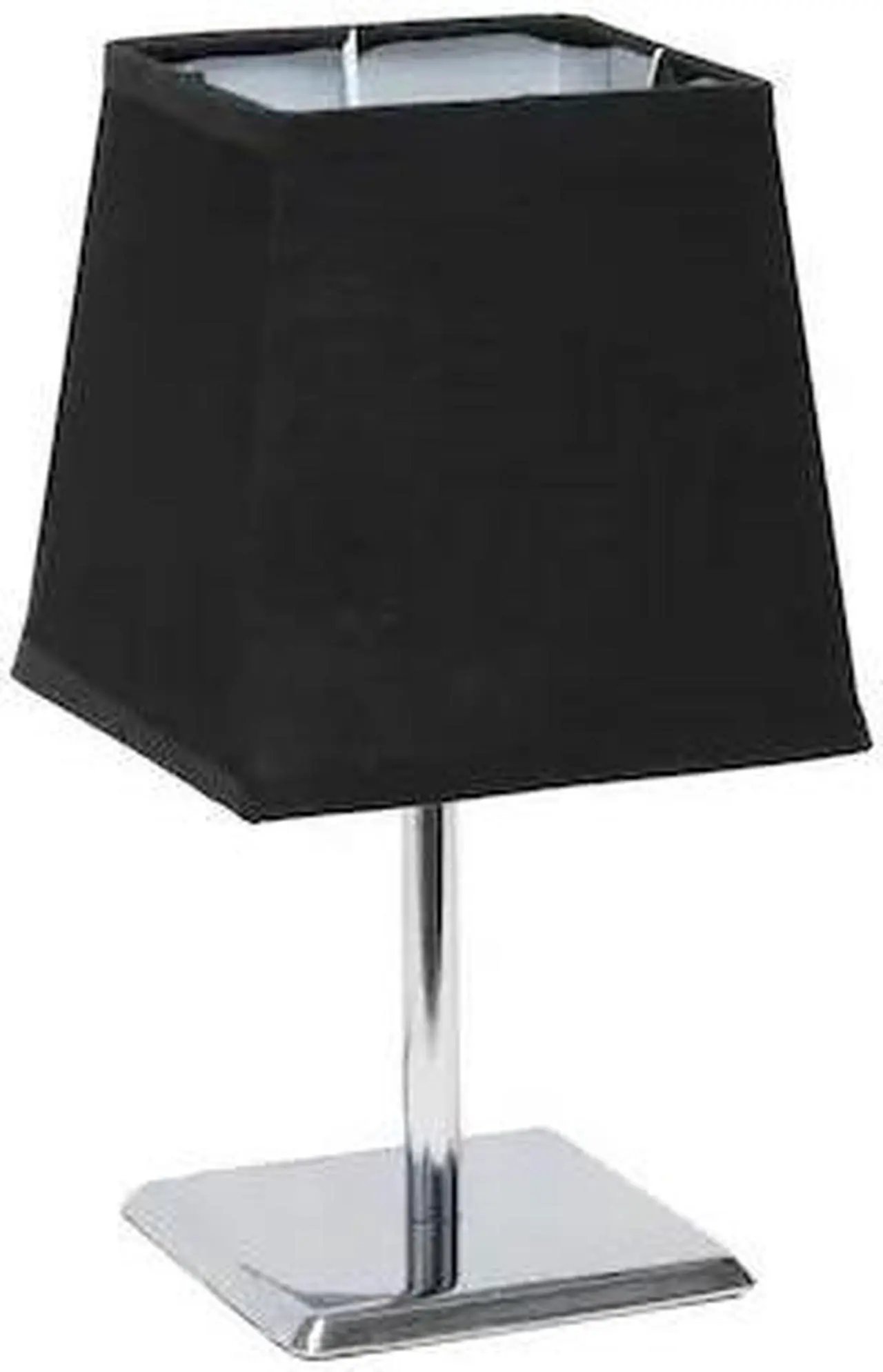 Alt view image 7 of 15 - Simple Designs Mini Chrome Table Lamp with Squared Empire Fabric Shade LT2062-BLK