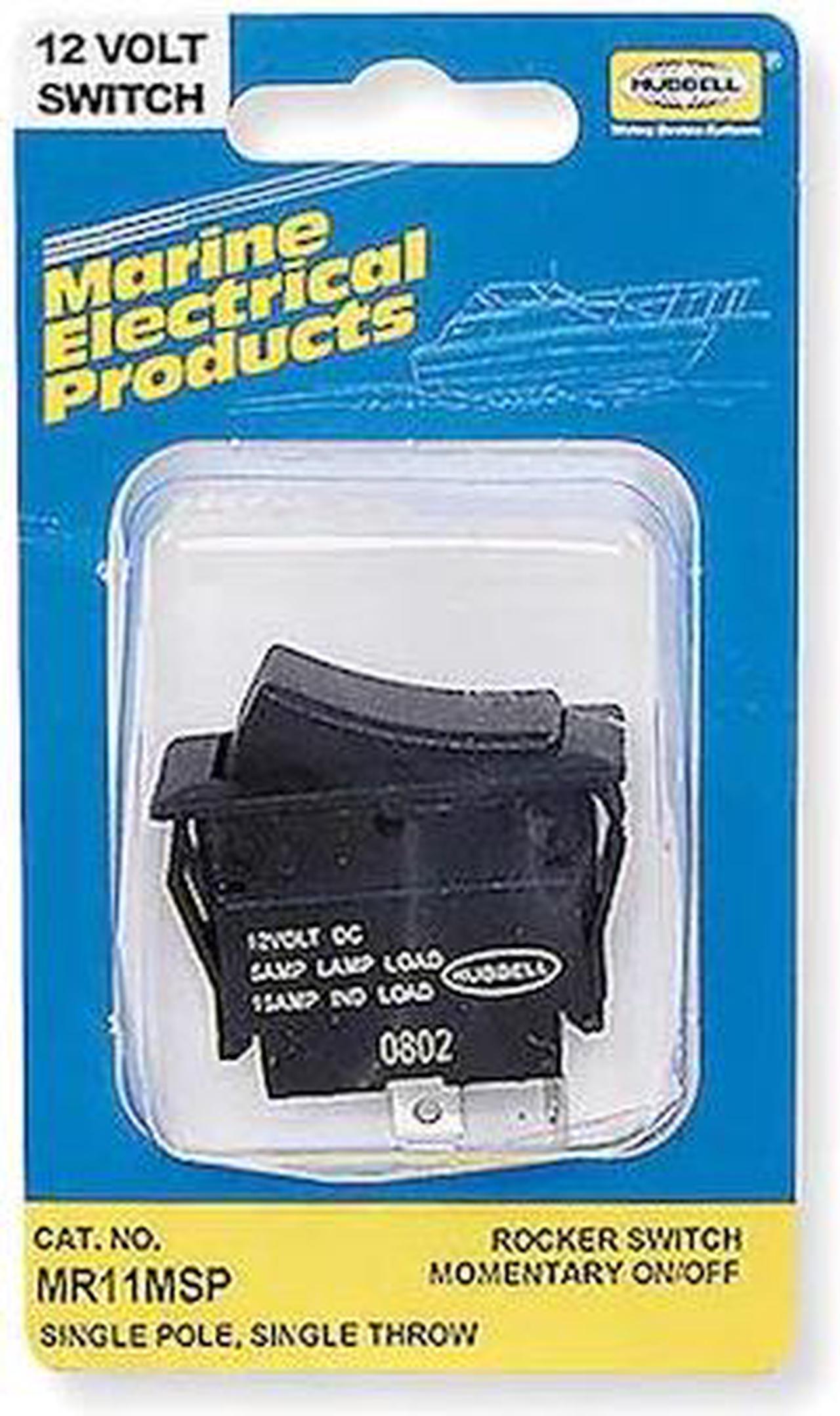 Alt view image 2 of 3 - Hubbell Wiring Device-Kellems Rocker Switch,SPST,2 Connections  MR11MSP