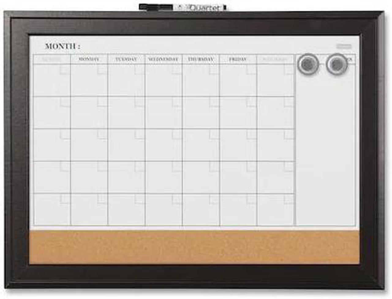 Alt view image 2 of 20 - Quartet Combination Magnetic Whiteboard Calendar & Corkboard 23x17 Black