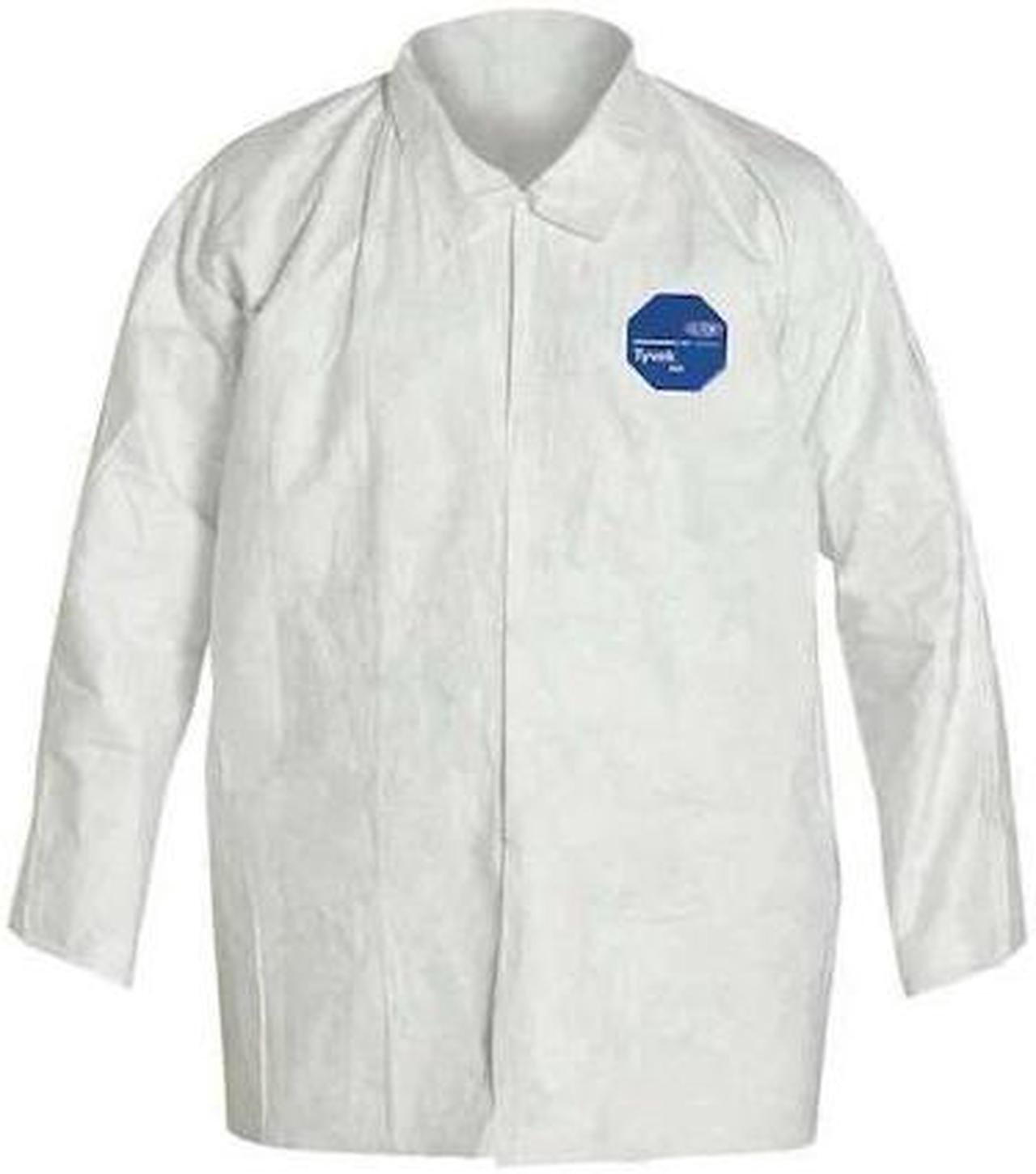 Main image of DUPONT TY303SWH2X0050VP Disposable Shirt, 2XL, Tyvek(R) 400, Snap, Open Cuff,