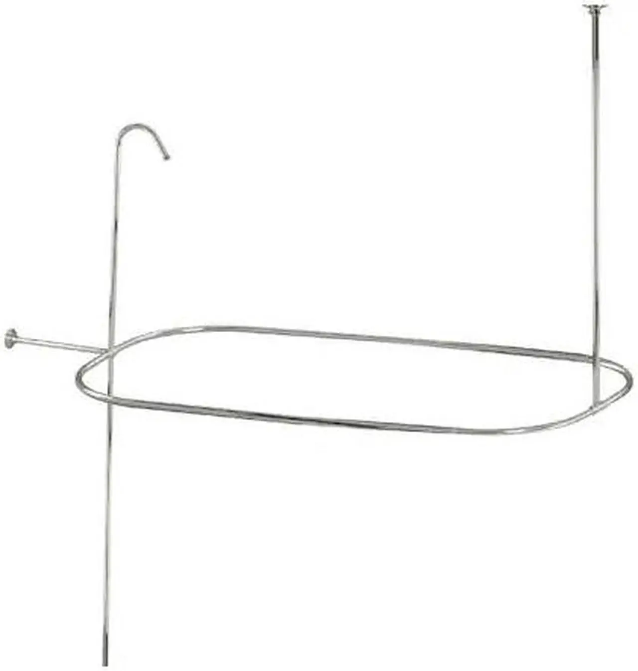 Alt view image 3 of 3 - Kingston Brass ABT1040-6 Oval Shower Riser with Enclosure, Polished Nickel - 15.25 x 28.5 x 36.38 in.