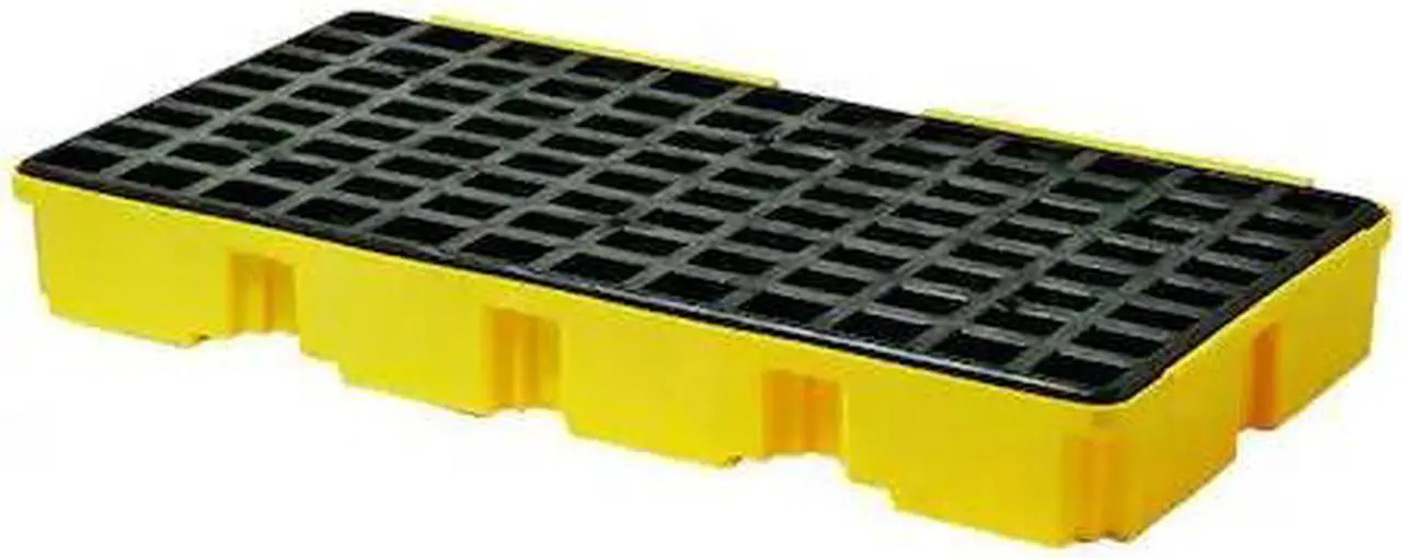 Alt view image 5 of 9 - Eagle Mfg / Justrite - 1632 - Eagle Yellow High Density Polyethylene 5000 lb 30 gal Spill Deck - Supports 2 Drums - 26