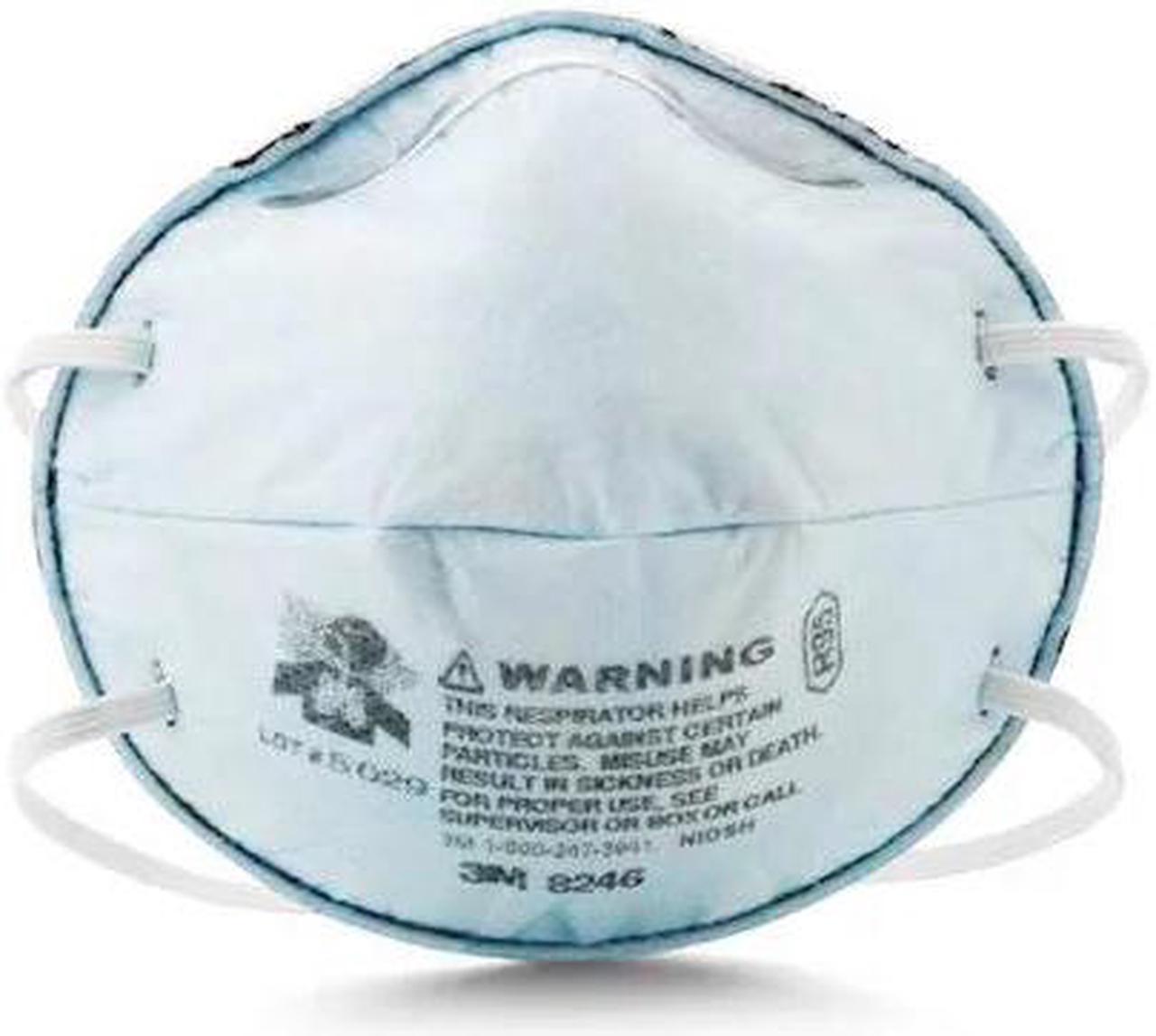 3M 8246 R95 Disposable Respirator, Universal, Blue, PK20