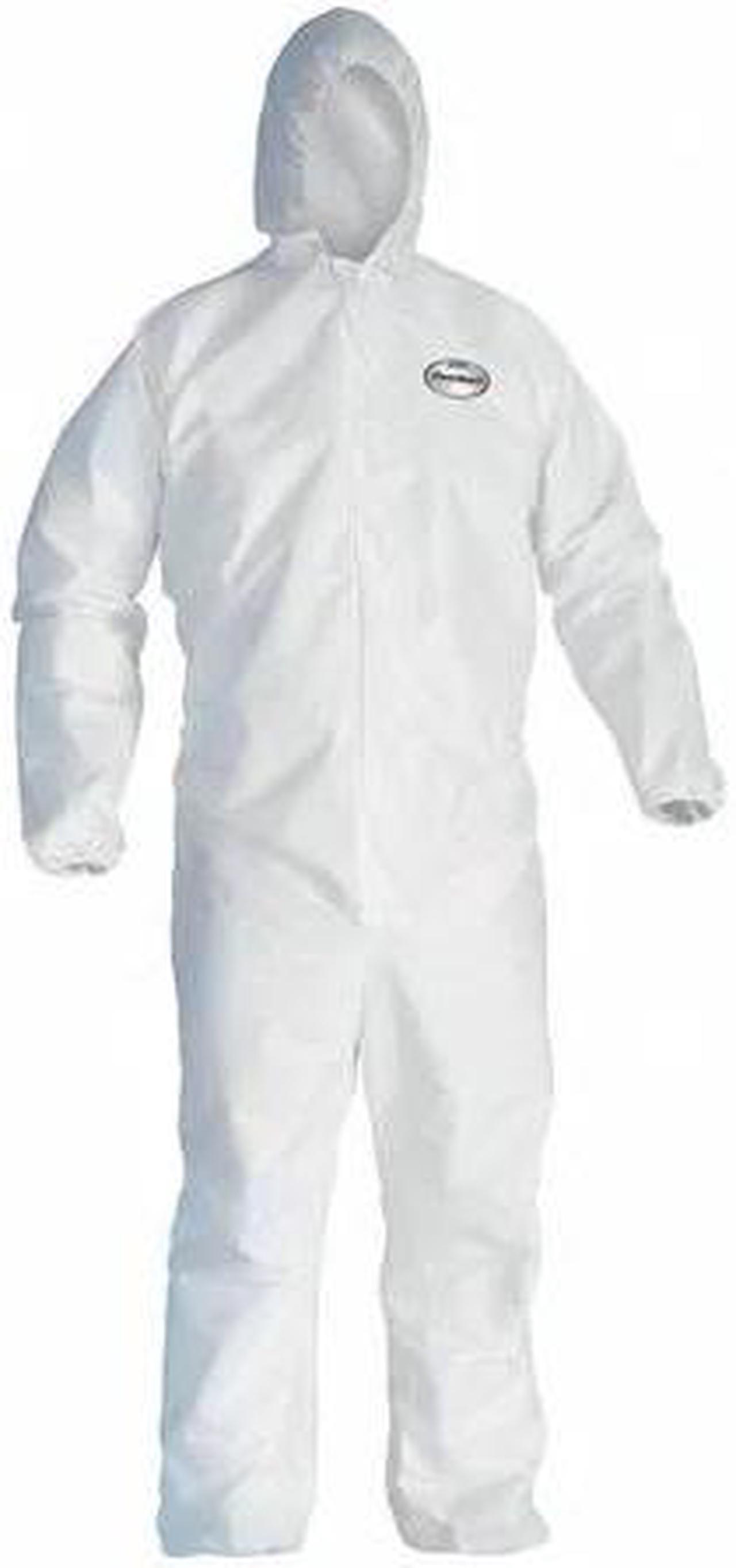 Main image of KLEENGUARD 46114 Disposable Coveralls, Hooded, XL, KleenGuard(TM) A30, Zipper,