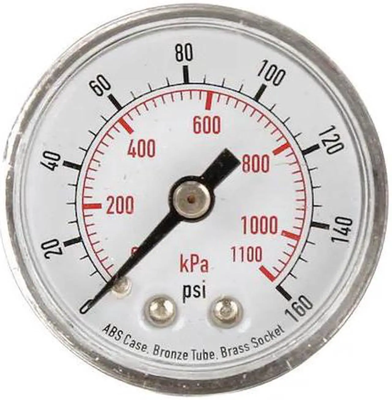 Main image of ZORO SELECT 4FLZ8 Pressure Gauge, Commercial, 0 to 160 psi, 1 1/2 in Dial, 1/8