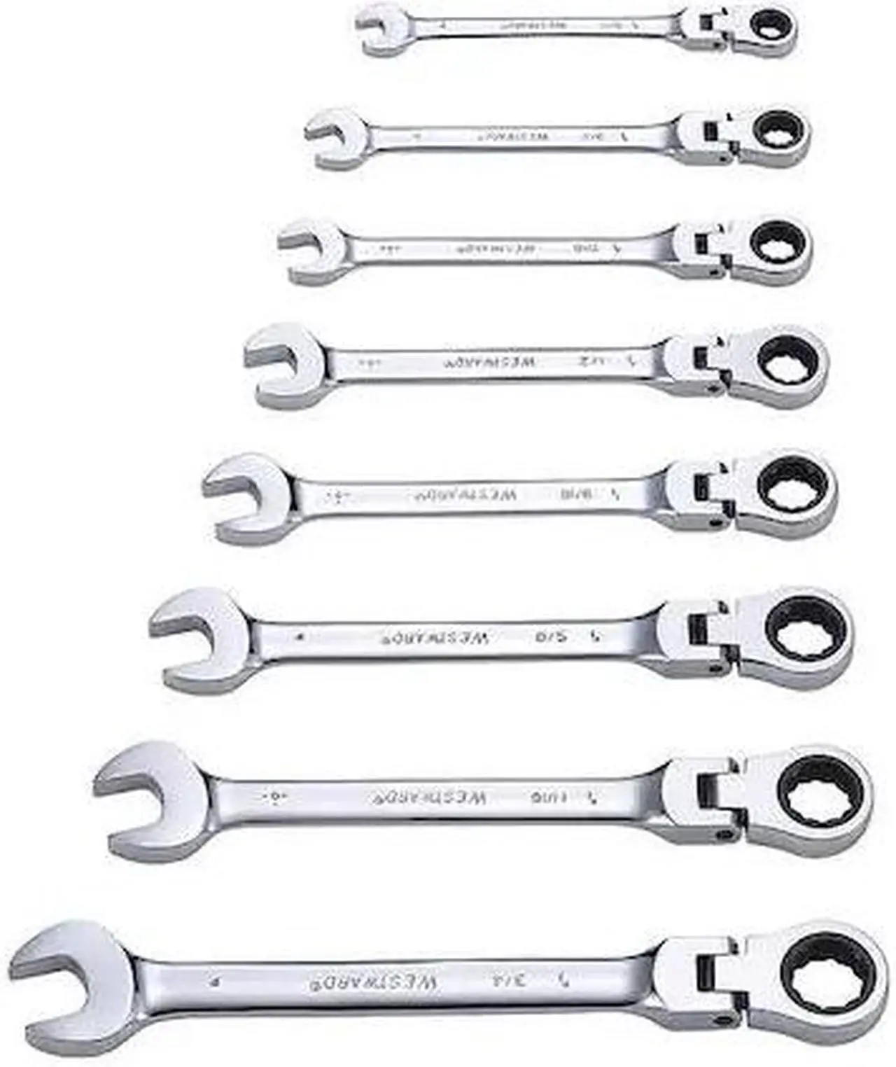 Main image of WESTWARD 35Z115 Ratcheting Wrench Set,Pieces 8
