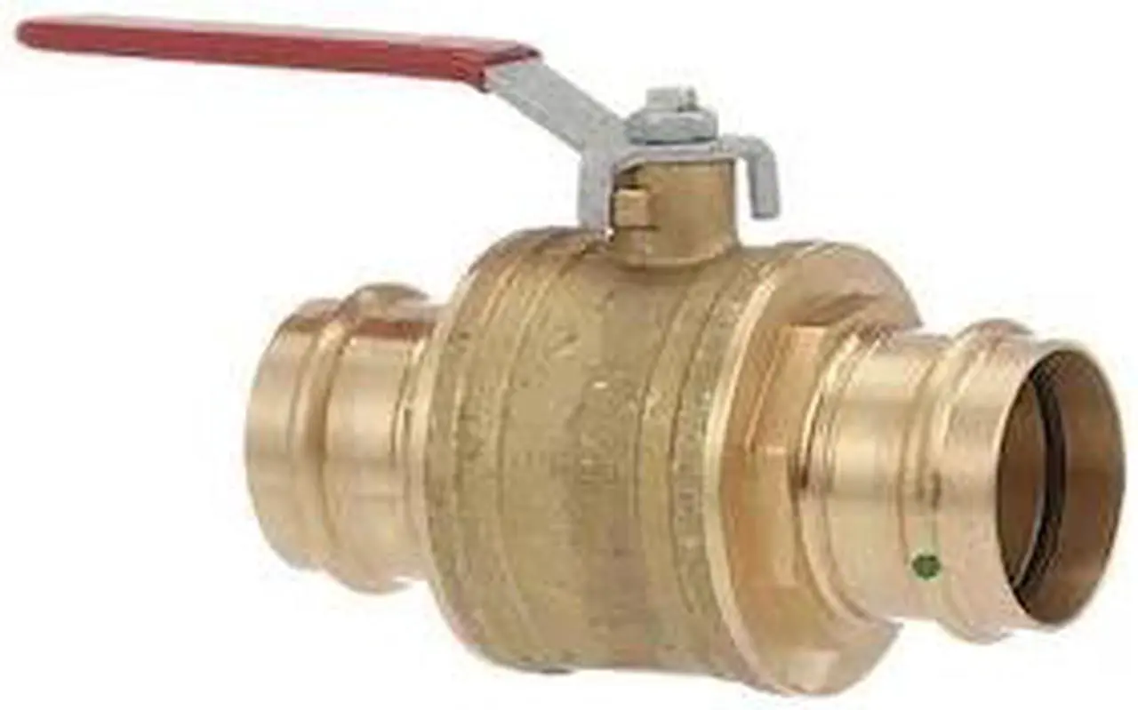 Alt view image 2 of 2 - Ball Valve,  Bronze, Brass,  Inline,  3-Piece,  Pipe Size 2",  Tube Size 2" x 2"