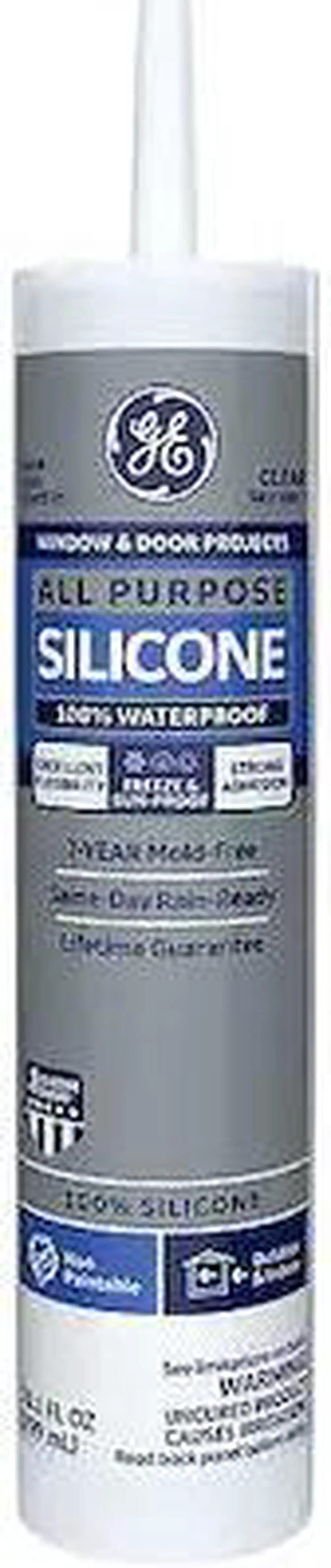 Alt view image 6 of 9 - GE 2795576 Silicone Sealant, All Purpose Silicone, 10 oz, Cartridge, Clear