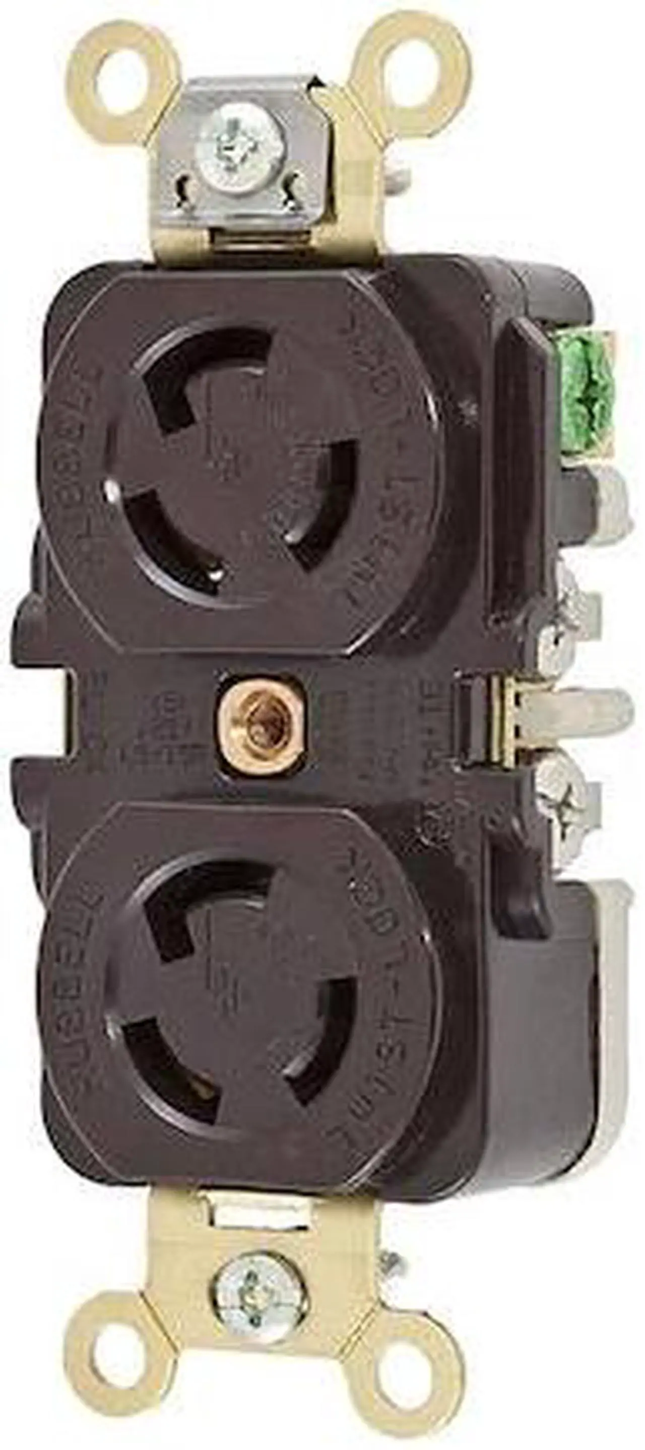 Alt view image 2 of 3 - HUBBELL WIRING DEVICE-KELLEMS HBL4700 Duplex Locking Receptacle, L5-15R, 15 A,