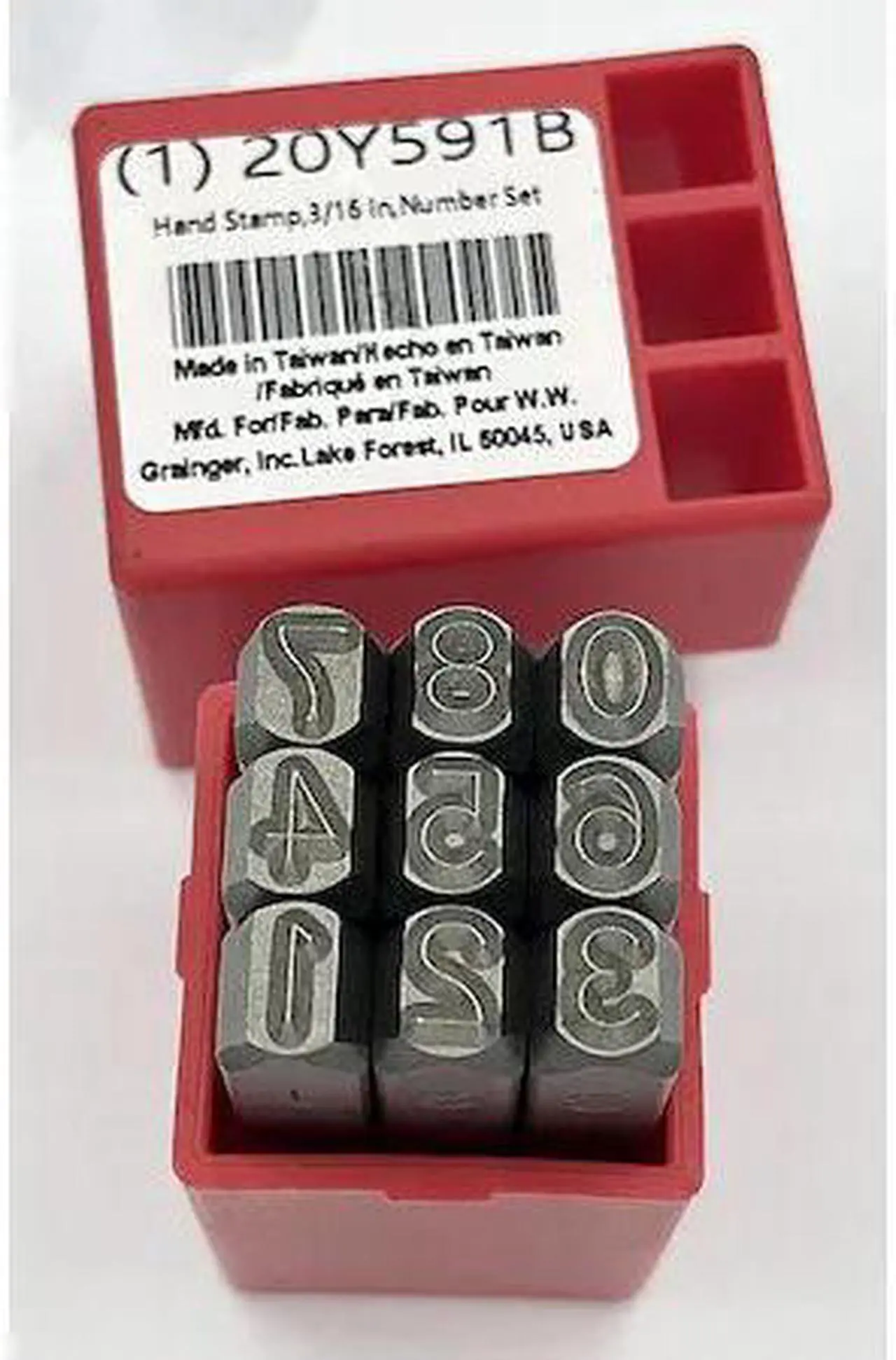 Main image of ZORO SELECT 20Y591 Hand Stamp,3/16 In,Number Set