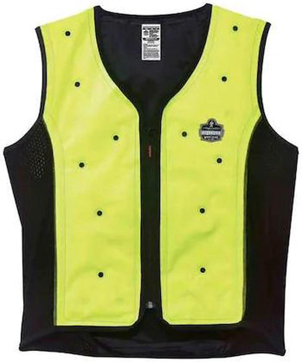 Alt view image 2 of 9 - Ergodyne 12678 Chill-Its 6685 Premium Dry Evaporative Cooling Vest with Zipper - Nylon - 4X-Large - Lime
