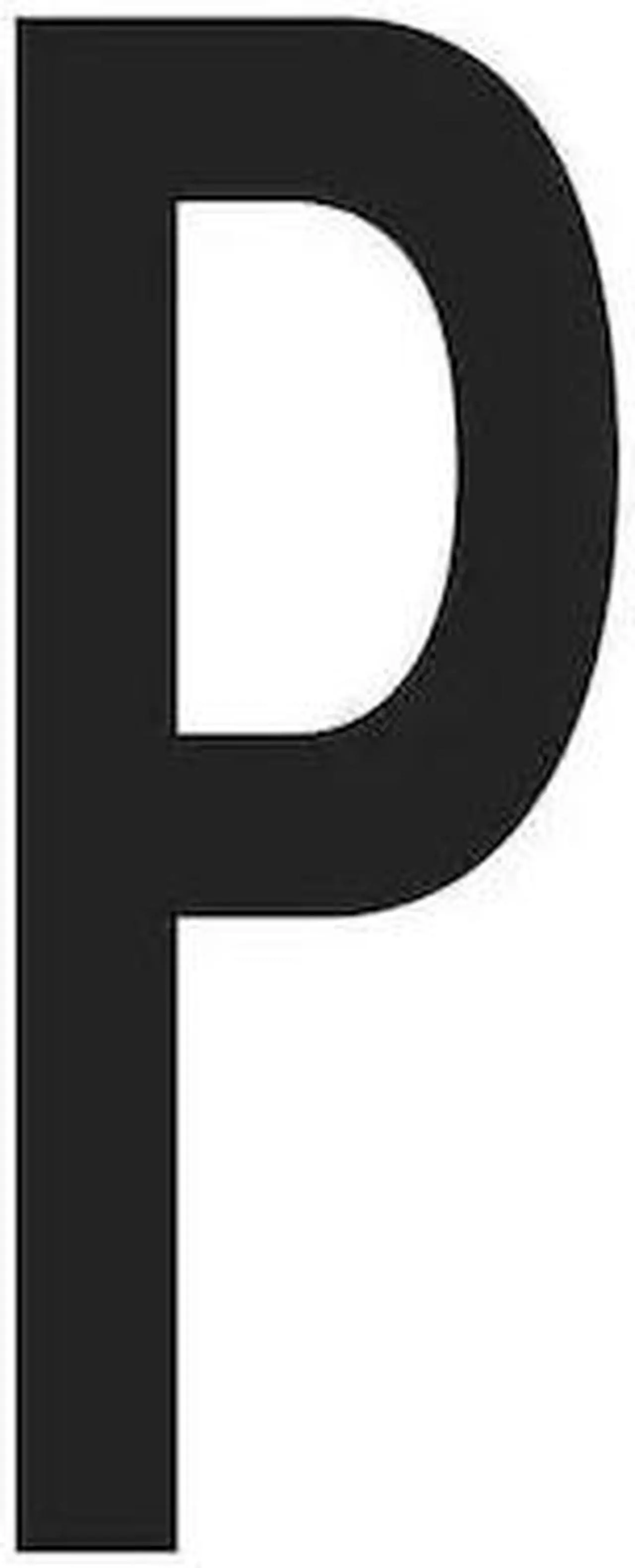 Main image of PARTNERS BRAND DL9310P Vinyl Warehouse Letter Labels, "P", 3 1/2", Black/White,