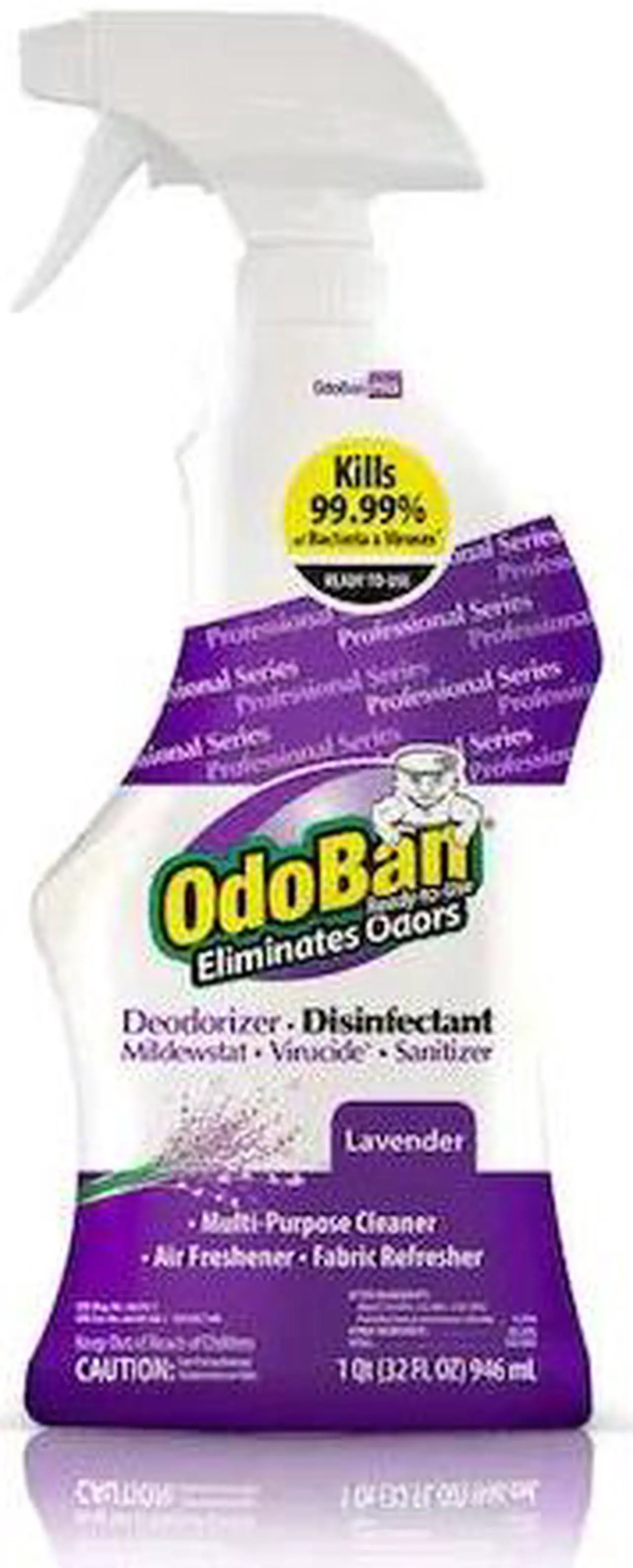 Alt view image 2 of 4 - Odor Eliminator,32 oz.,Lavender,PK12 ODOBAN 910162-QC12
