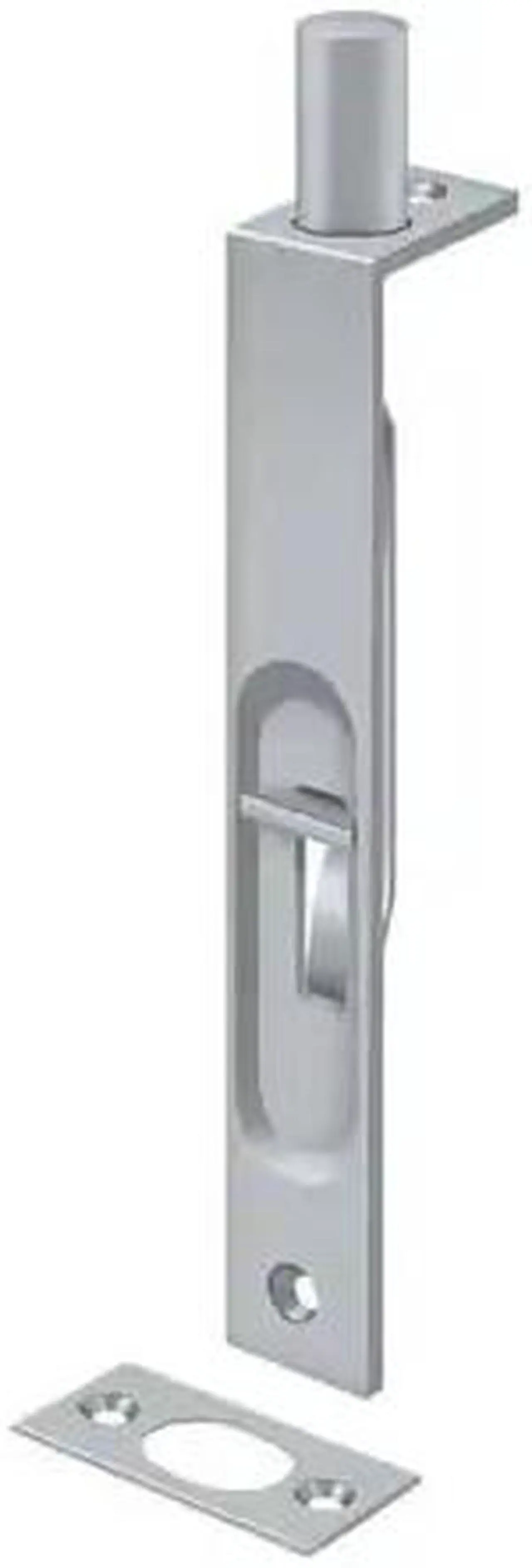 Alt view image 2 of 2 - Deltana 6FBS26D 6 in. Heavy Duty Square Flush Bolt, Satin Chrome - Solid